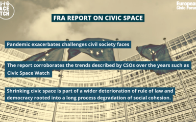 Pandemic exacerbates challenges civil society faces,find FRA report on civic space
