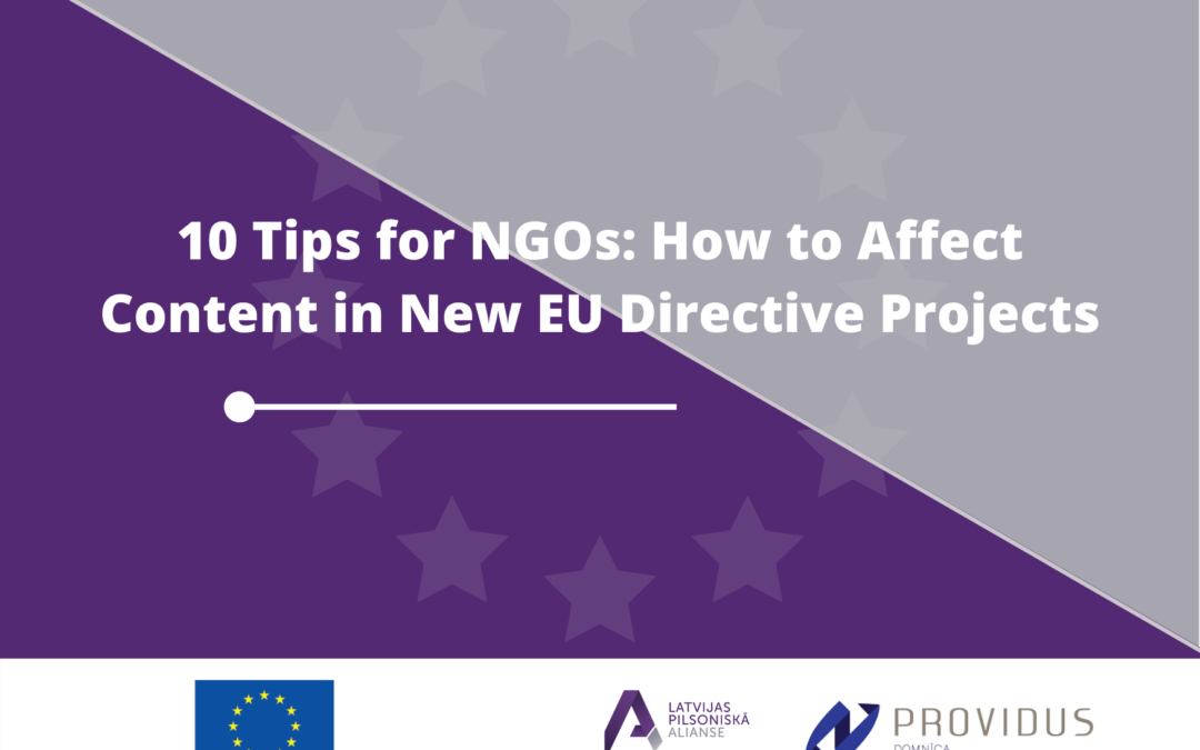 10 Tips for NGOs: How to Affect Content in New EU Directive Projects