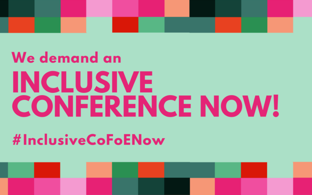 Open letter to Conference Plenary: ensure the inclusion of marginalised communities!