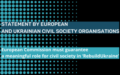 European Commission must guarantee a meaningful role for civil society in ‘RebuildUkraine’