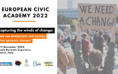 European Civic Academy 2022: Capturing the winds of change: how can democratic civil society drive systemic change?