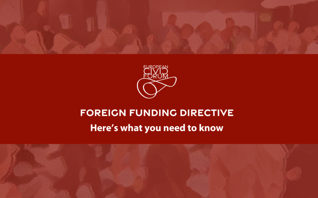 Defence of Democracy: analysis of the foreign funding directive