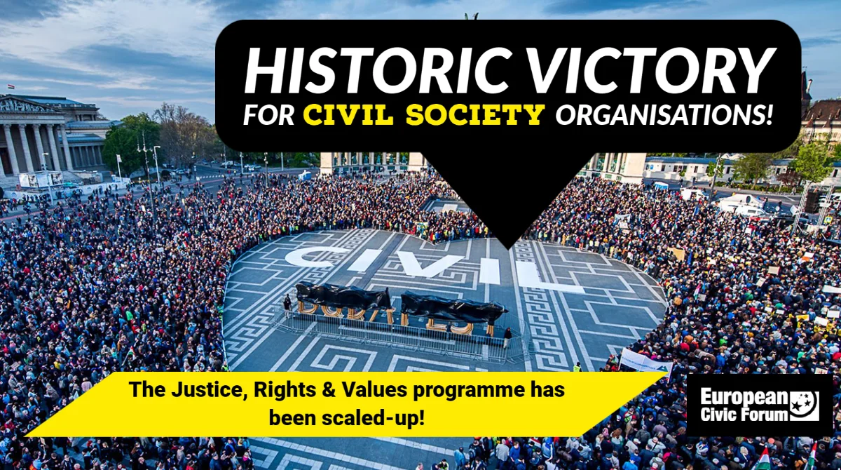 Civic organisations saw the funding for Rights & Values doubled