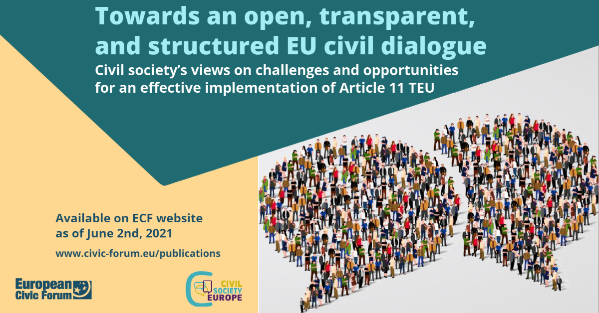 EU Civil Dialogue a key element to regain trust between institutions and citizens, ECF latest study shows
