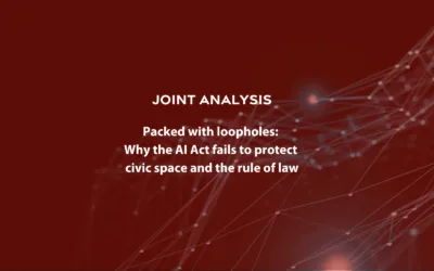 Packed with loopholes: Why the AI Act fails to protect civic space and the rule of law