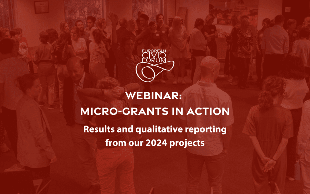 Register now: Webinar – Micro-Grants in Action – Results and qualitative reporting from the European Civic Micro-Grants 2024 Projects
